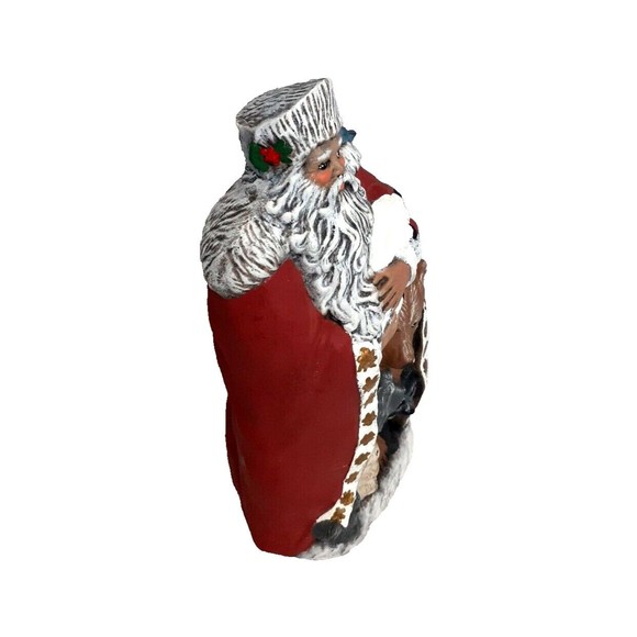 Ceramic Santa Claus figurine with Forest Animal signed on bottom Christmas 11" - Picture 2 of 9